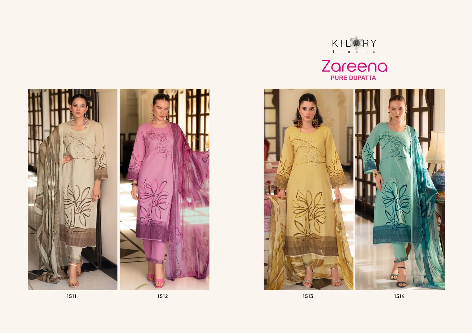 Zareena Kilory Pure Cotton Pant Style Suits Manufacturer Gujarat
