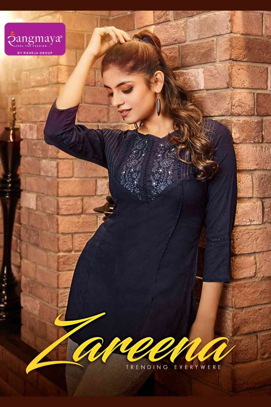 Zareena Rangmaya Rayon Fancy Tops Supplier