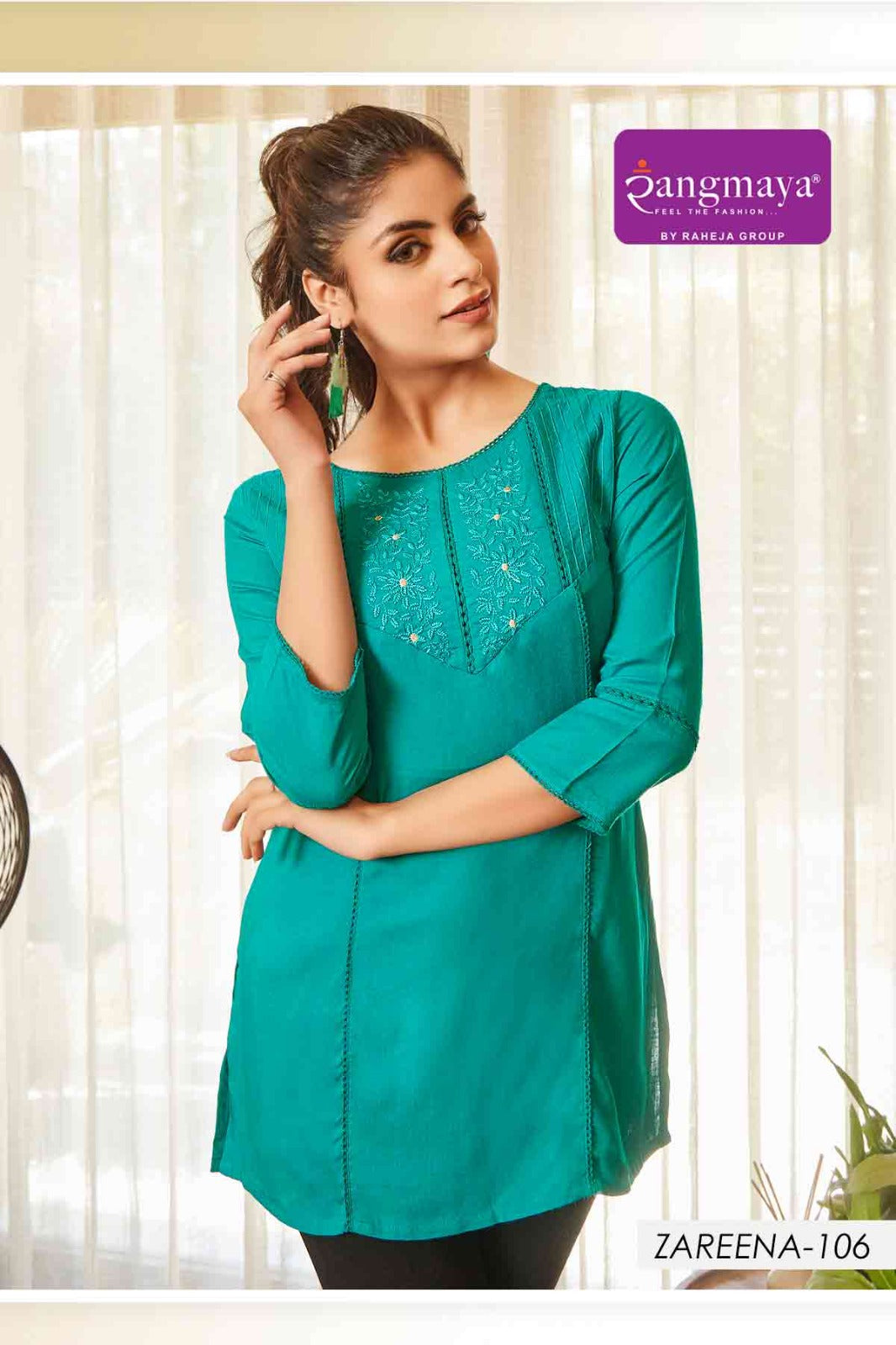 Zareena Rangmaya Rayon Fancy Tops Supplier