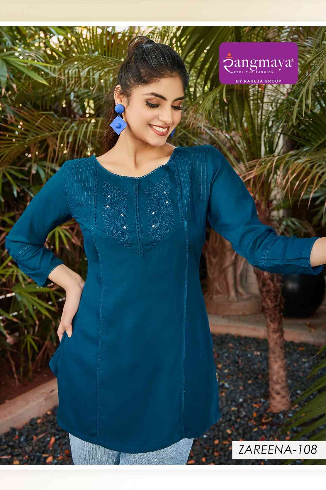 Zareena Rangmaya Rayon Fancy Tops Supplier