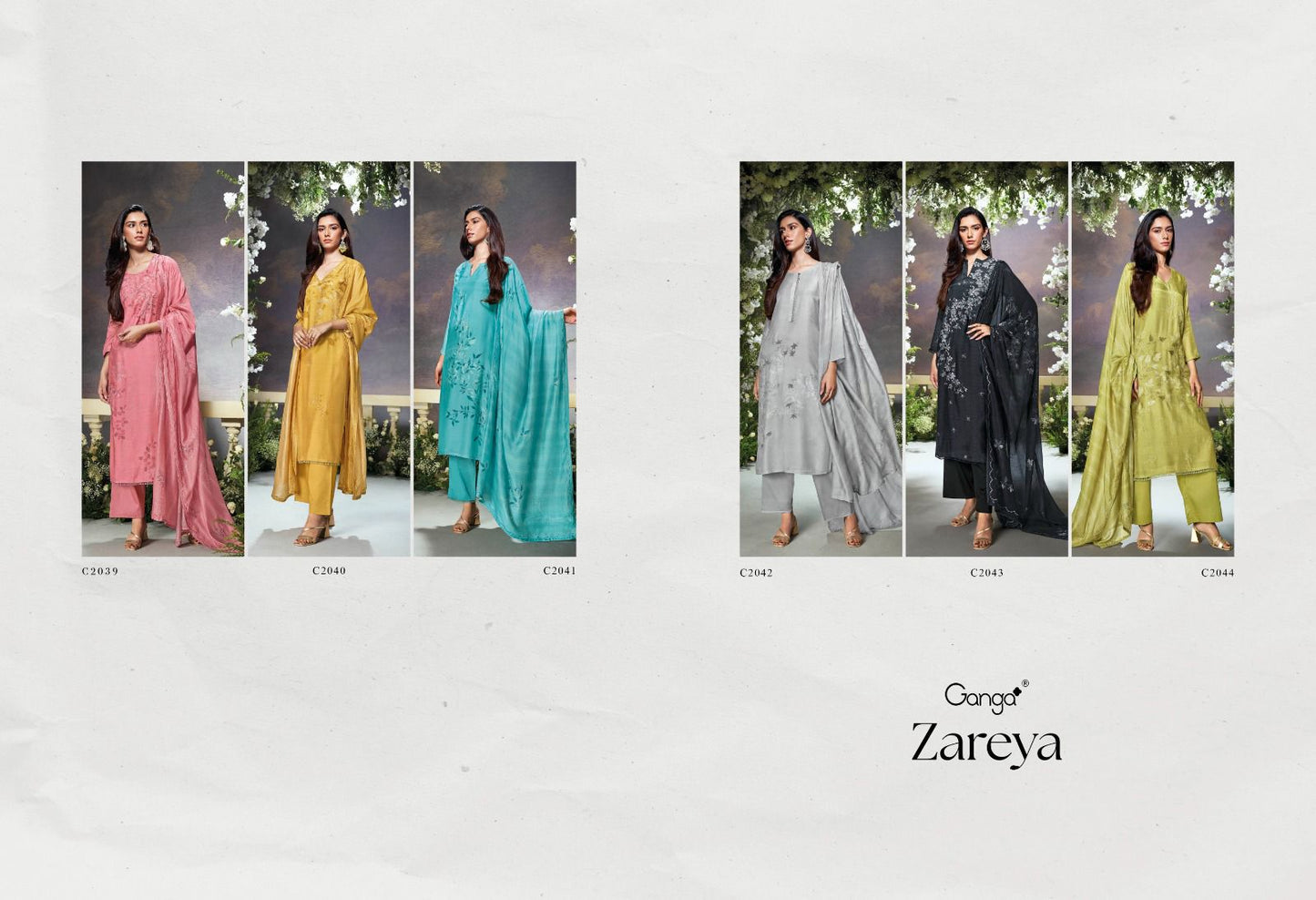 Zareya Ganga Bemberg Silk Plazzo Style Suits Exporter Gujarat