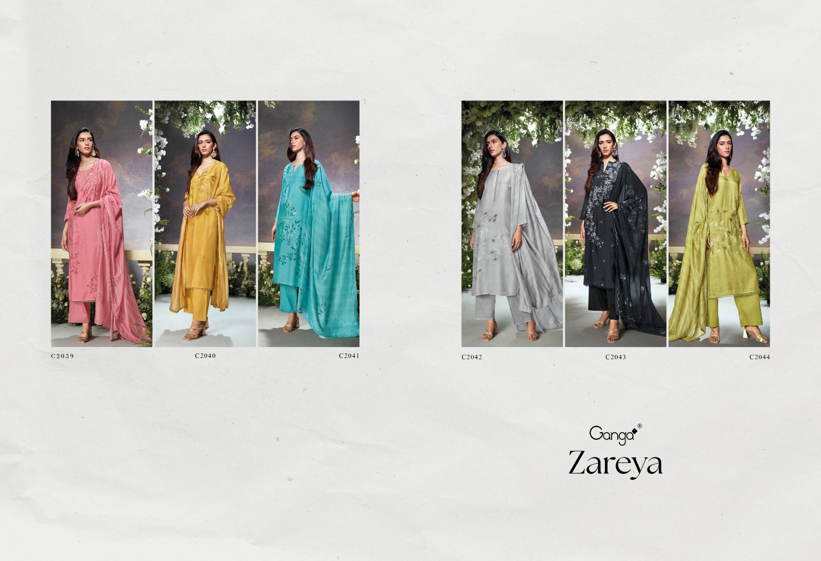 Zareya Ganga Bemberg Silk Plazzo Style Suits Exporter Gujarat