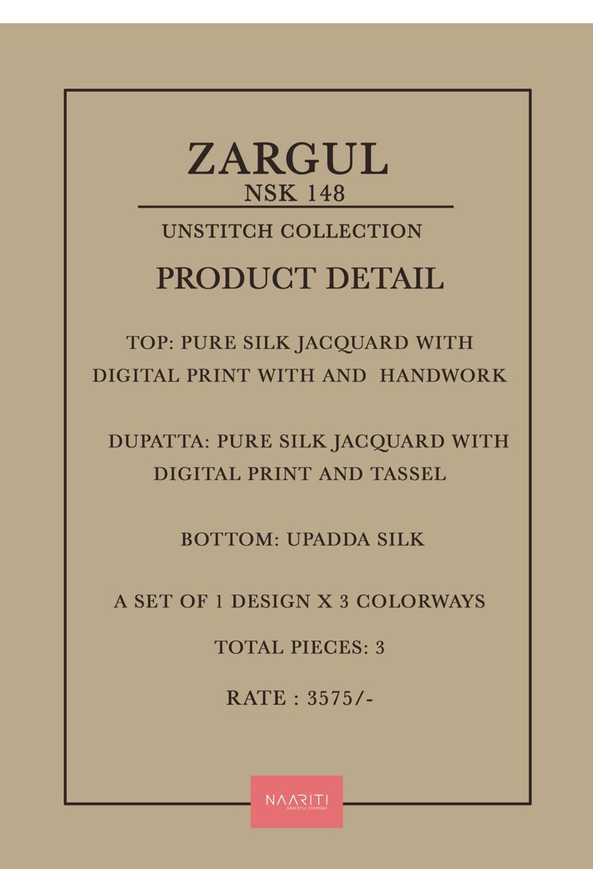 Zargul 148 Naariti Silk Jacquard Pant Style Suits Supplier Ahmedabad