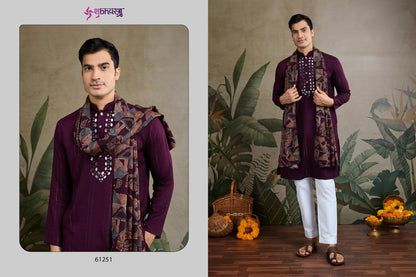 Zari And Weaves Vol 3 61251-61252 Shubhvastra Viscose Rayon Mens Kurta Dupatta Wholesaler India