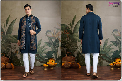 Zari And Weaves Vol 3 61251-61252 Shubhvastra Viscose Rayon Mens Kurta Dupatta Wholesaler India