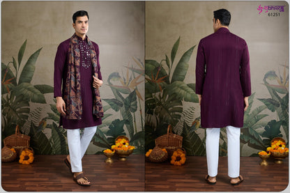 Zari And Weaves Vol 3 61251-61252 Shubhvastra Viscose Rayon Mens Kurta Dupatta Wholesaler India