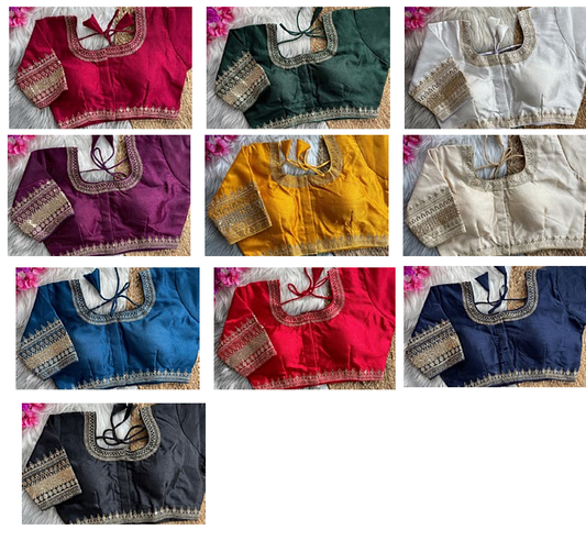 Zari Work Sktblw Milan Silk Blouse Exporter India