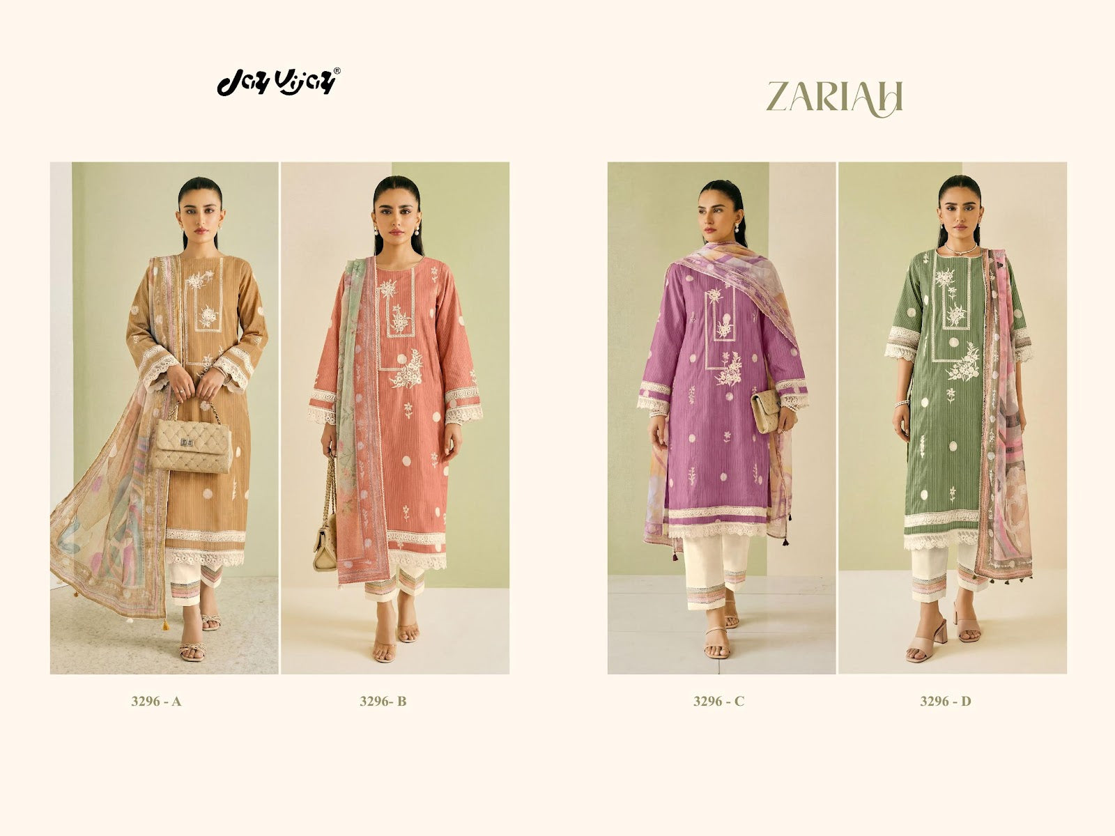 Zariah 3296 Jay Vijay Cotton Pant Style Suits Supplier