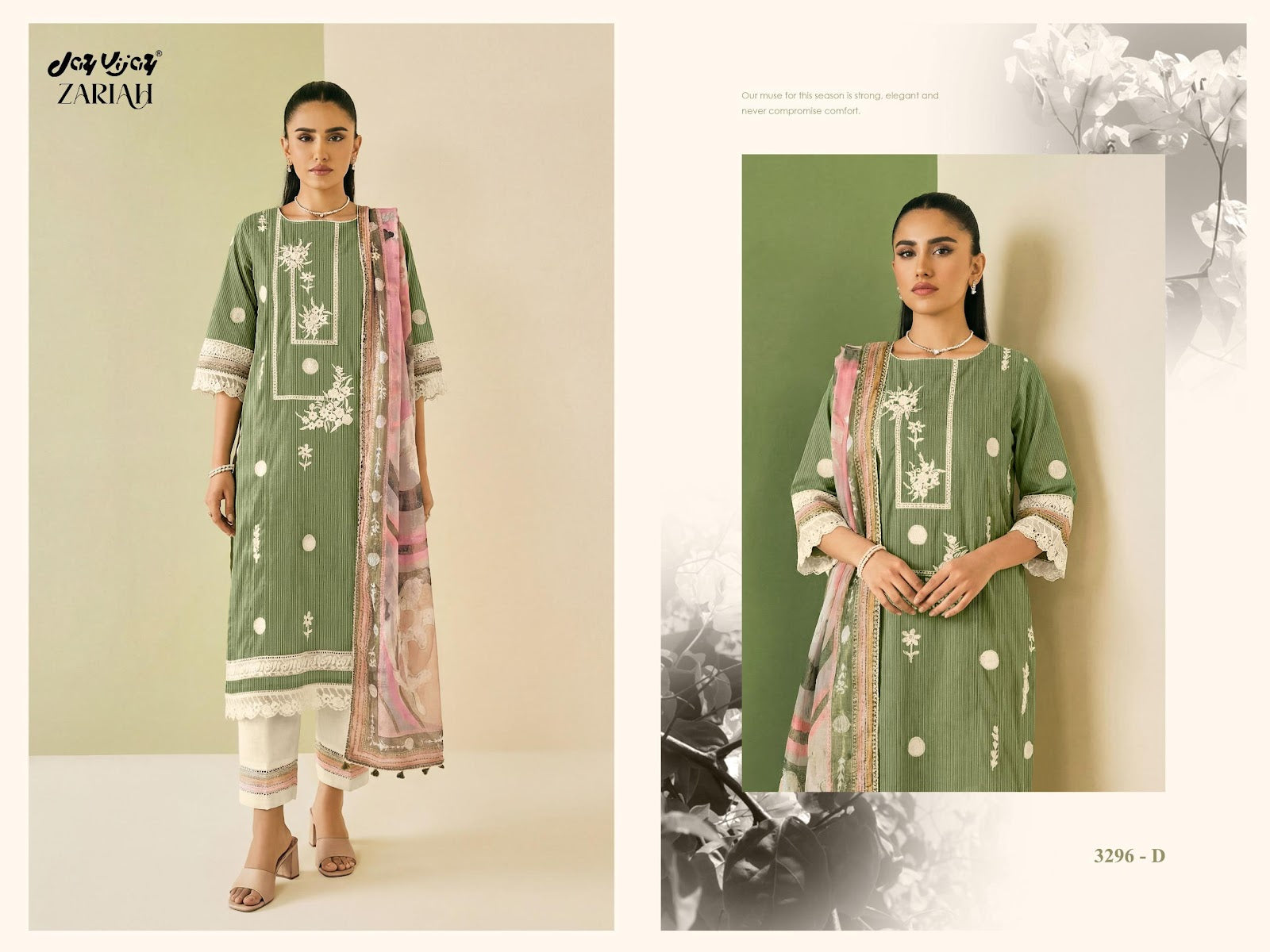 Zariah 3296 Jay Vijay Cotton Pant Style Suits Supplier