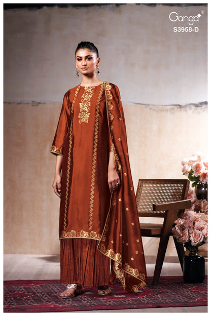 Zariel 3958 Ganga Premium Viscose Plazzo Style Suits Wholesaler
