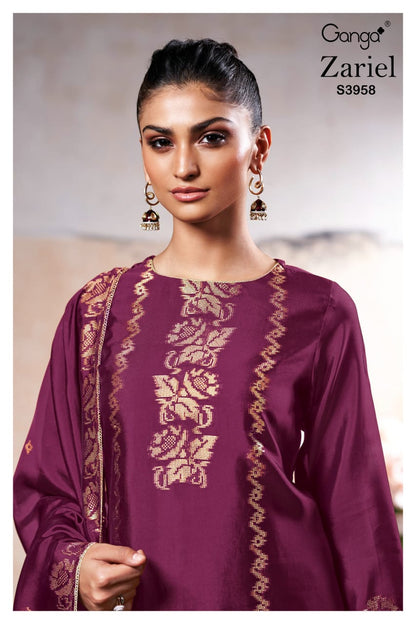 Zariel 3958 Ganga Premium Viscose Plazzo Style Suits Wholesaler