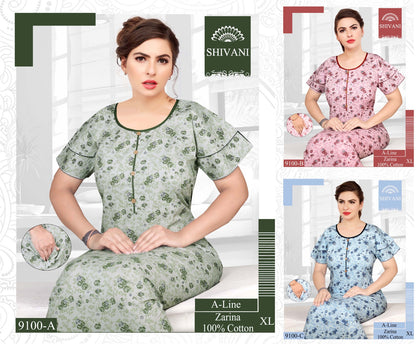Zarina-Liza Shivani Cotton Night Gowns Exporter Ahmedabad