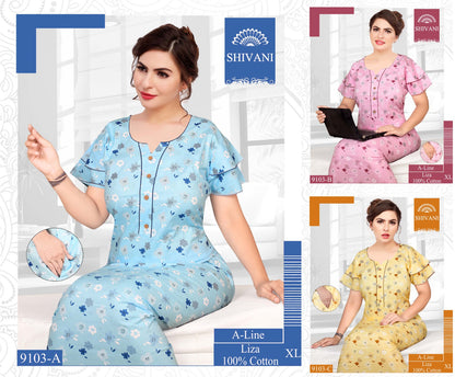 Zarina-Liza Shivani Cotton Night Gowns Exporter Ahmedabad