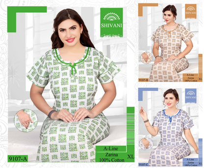 Zarina-Liza Shivani Cotton Night Gowns Exporter Ahmedabad