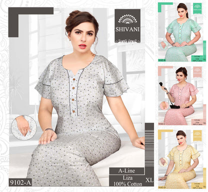 Zarina-Liza Shivani Cotton Night Gowns Exporter Ahmedabad