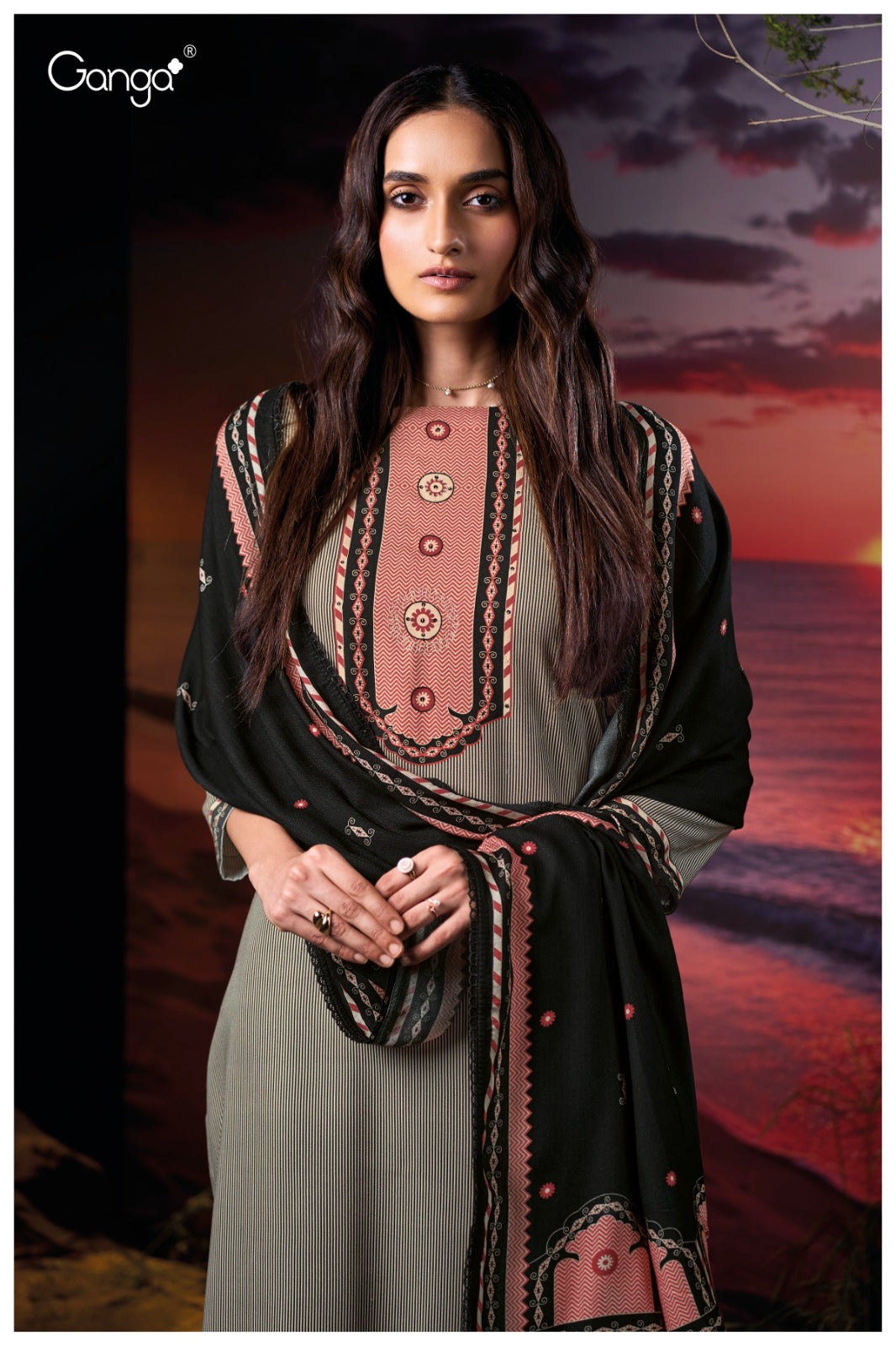 Zarina 3882 Ganga Wool Pashmina Suits Exporter India
