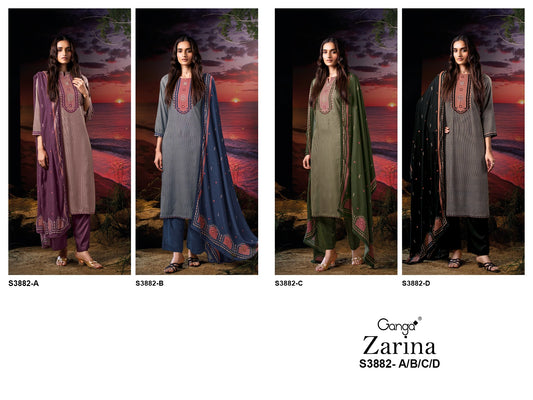 Zarina 3882 Ganga Wool Pashmina Suits Exporter India