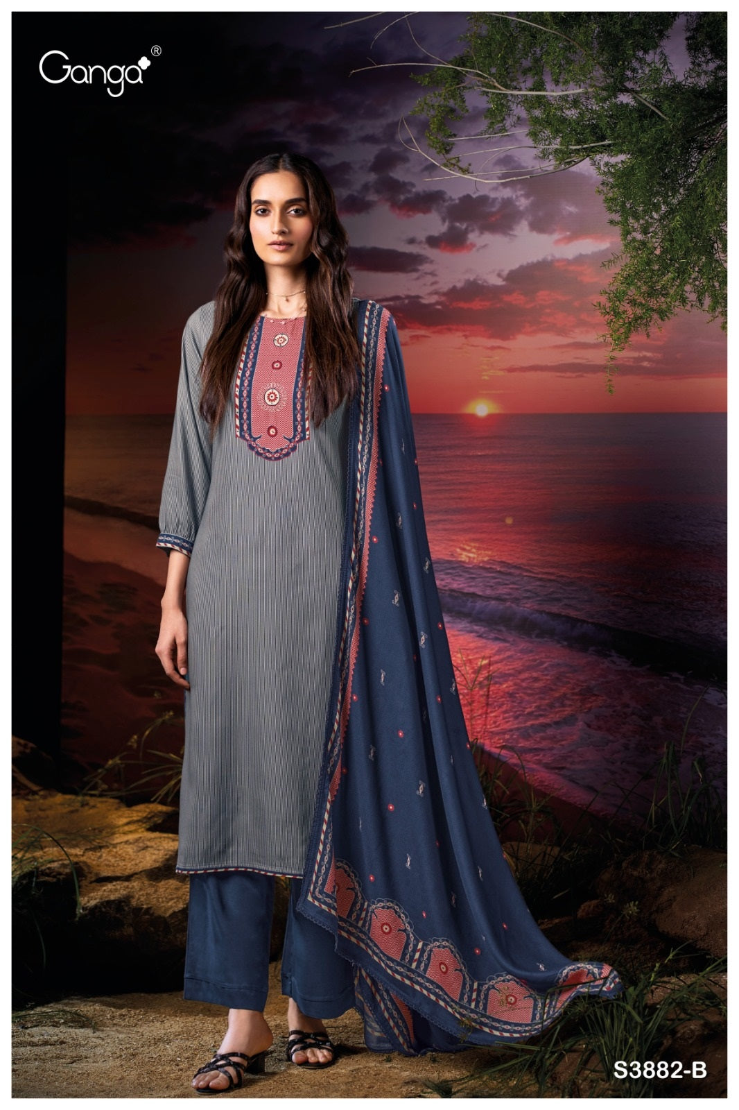 Zarina 3882 Ganga Wool Pashmina Suits Exporter India