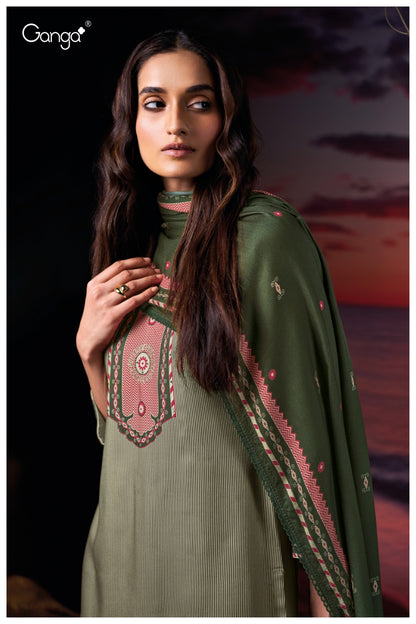 Zarina 3882 Ganga Wool Pashmina Suits Exporter India