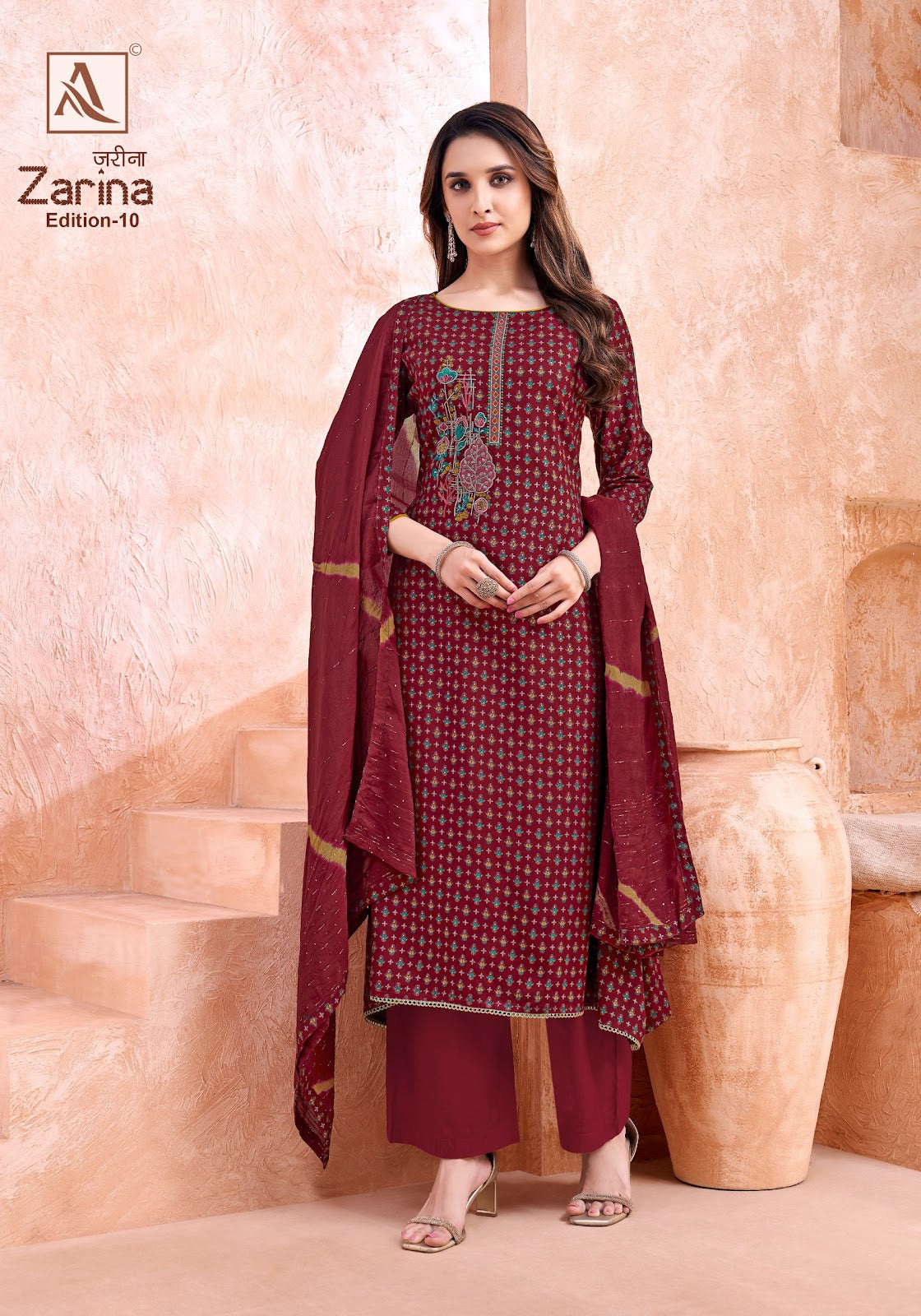 Zarina Edition 10 Alok Pure Viscose Karachi Salwar Suits Wholesale