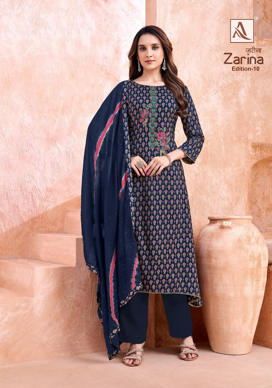 Zarina Edition 10 Alok Pure Viscose Karachi Salwar Suits Wholesale