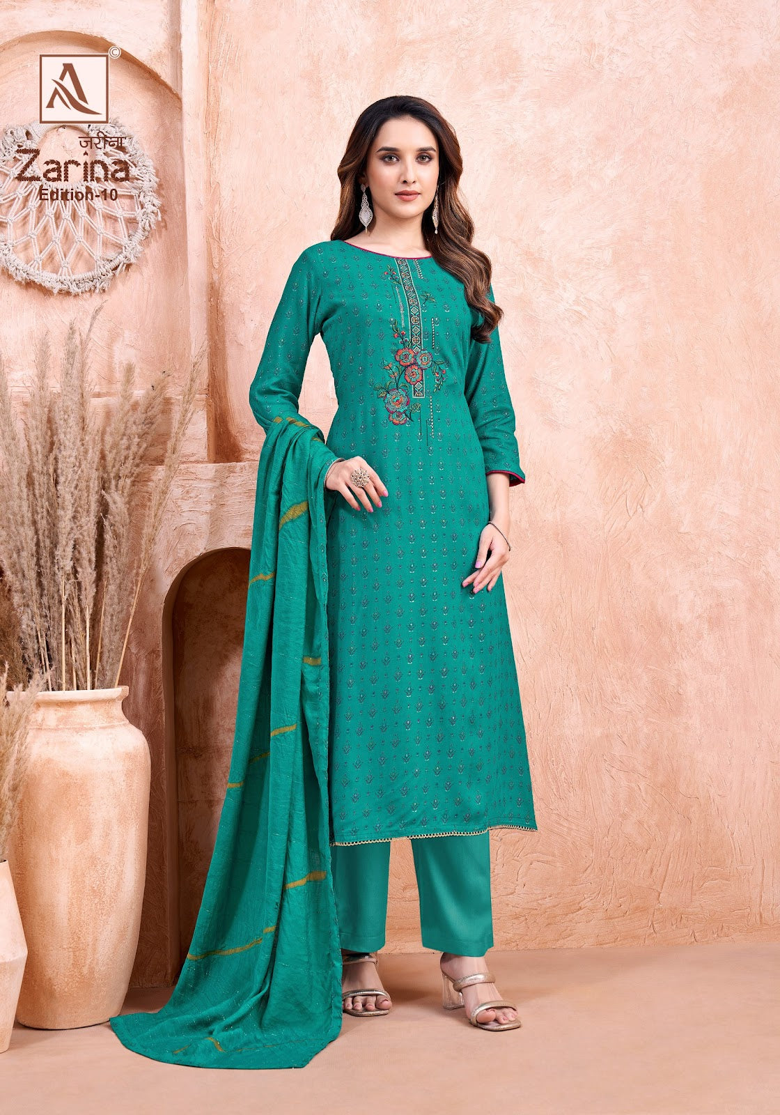 Zarina Edition 10 Alok Pure Viscose Karachi Salwar Suits Wholesale