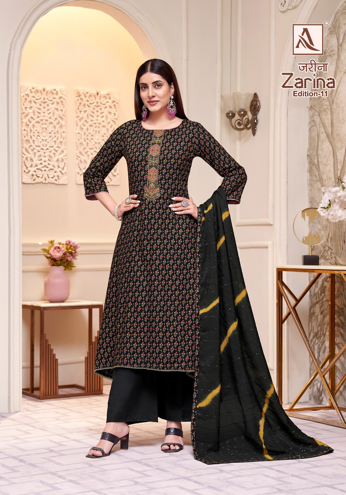 Zarina Edition 11 Alok Pure Viscose Karachi Salwar Suits Wholesaler India