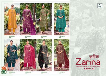 Zarina Edition 12 Alok Viscose Reyon Karachi Salwar Suits Wholesale Price