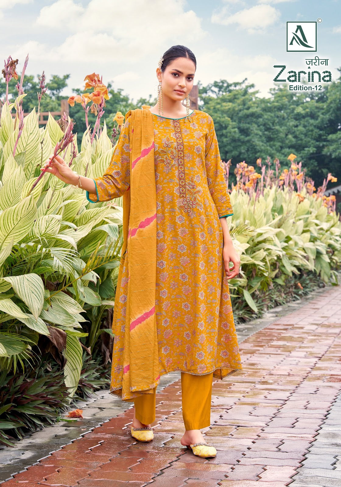 Zarina Edition 12 Alok Viscose Reyon Karachi Salwar Suits Wholesale Price