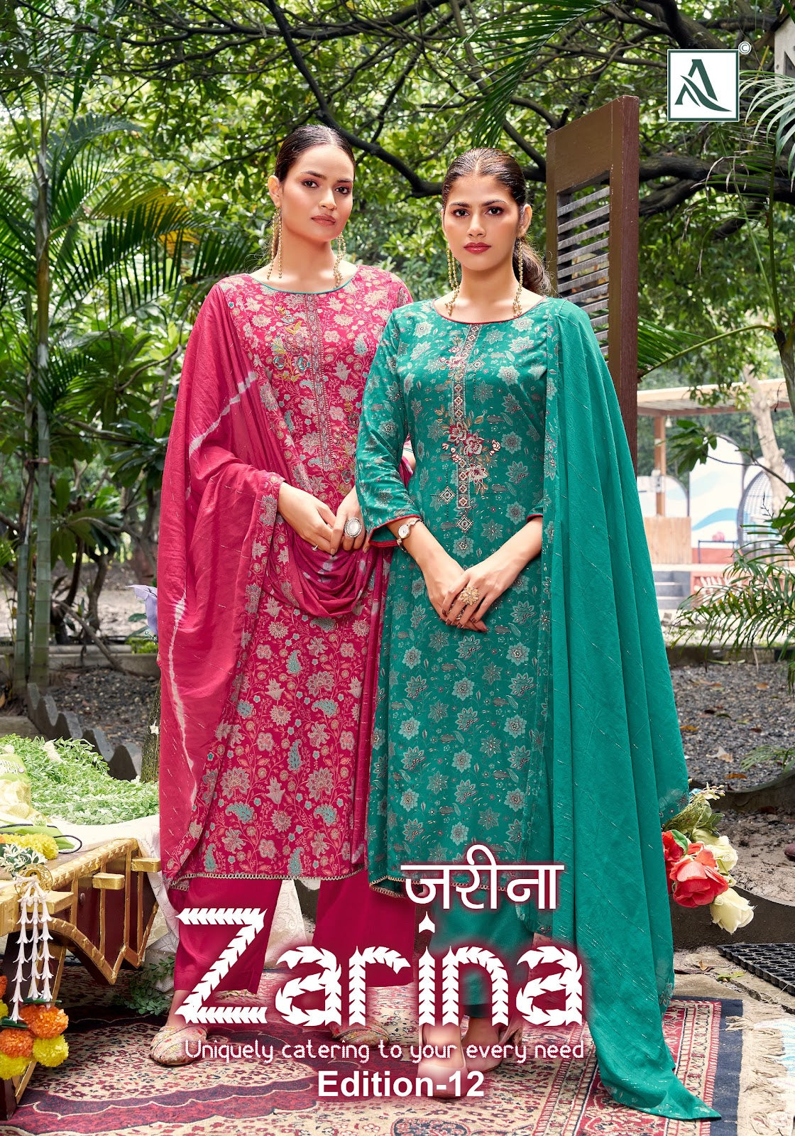 Zarina Edition 12 Alok Viscose Reyon Karachi Salwar Suits Wholesale Price