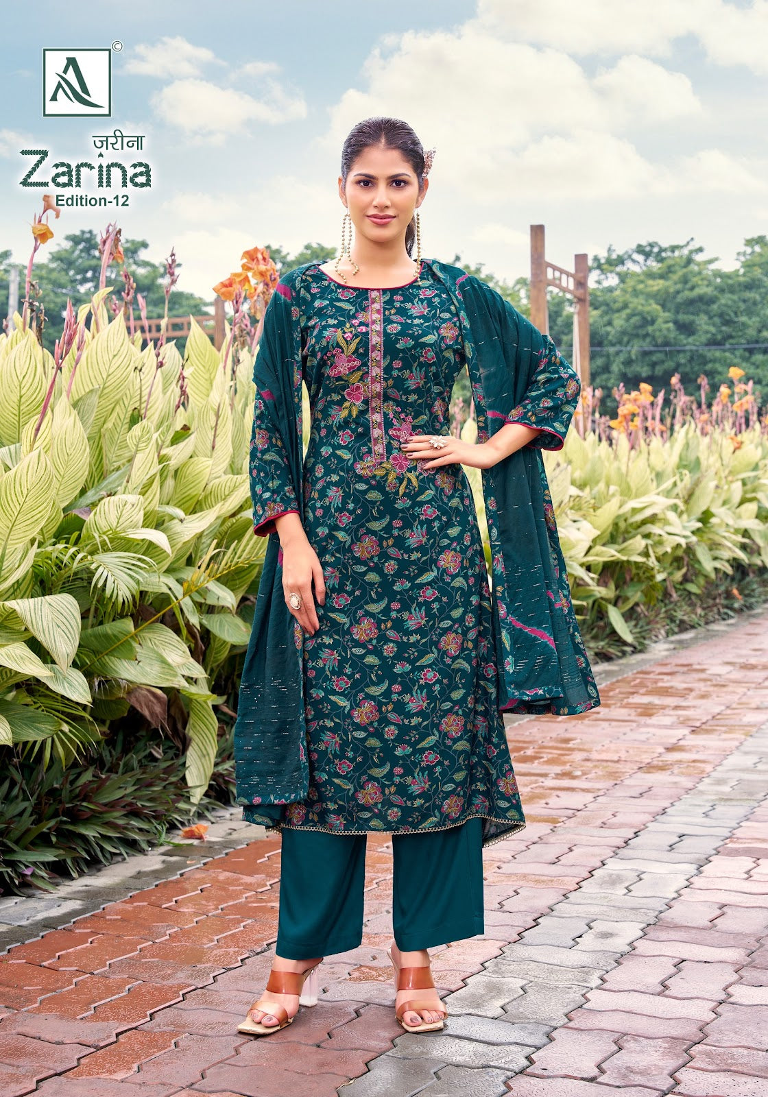 Zarina Edition 12 Alok Viscose Reyon Karachi Salwar Suits Wholesale Price