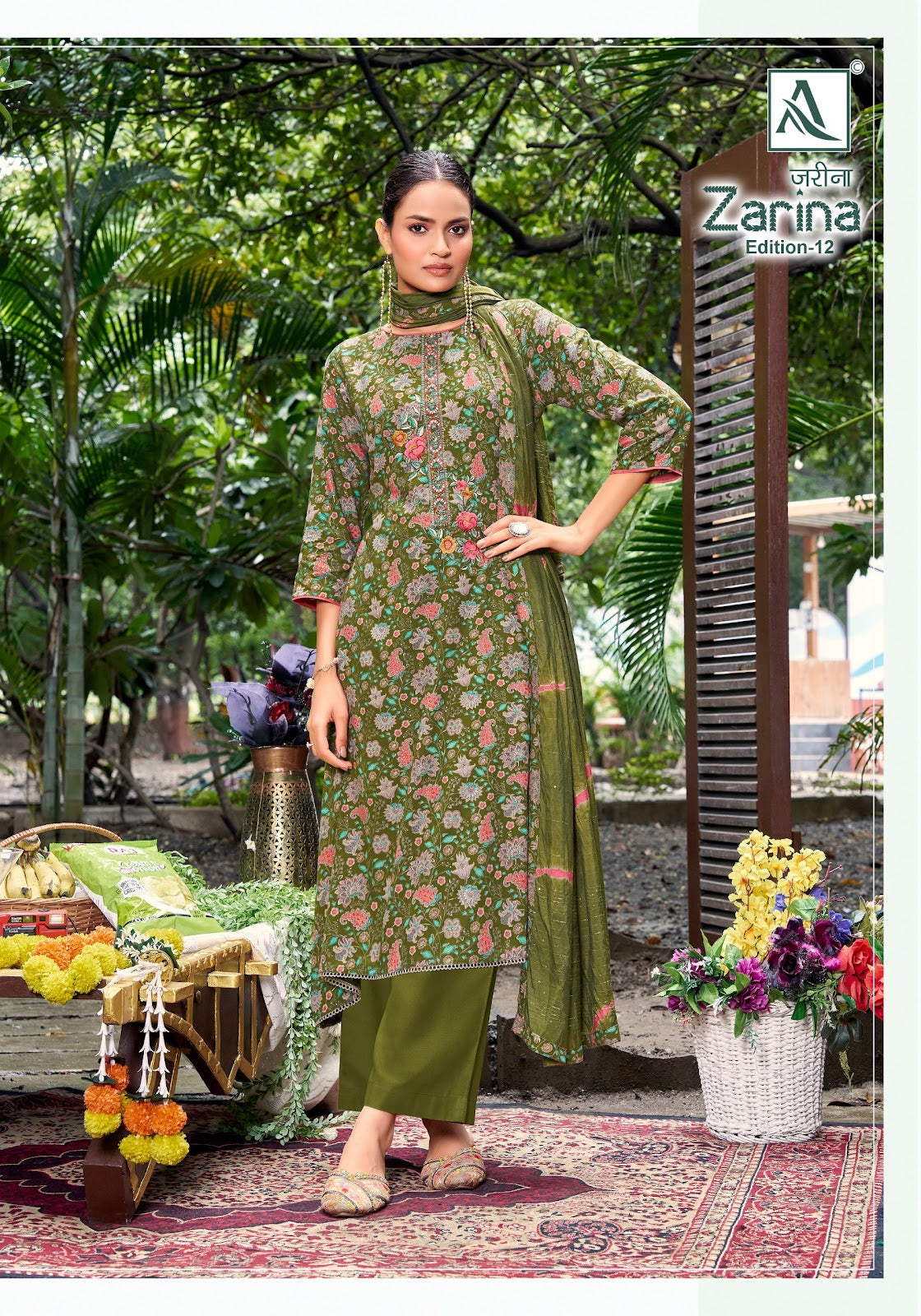 Zarina Edition 12 Alok Viscose Reyon Karachi Salwar Suits Wholesale Price