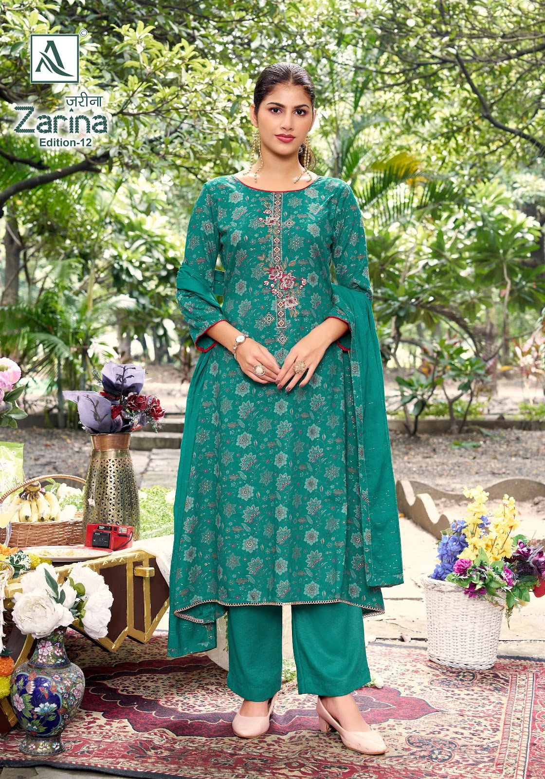 Zarina Edition 12 Alok Viscose Reyon Karachi Salwar Suits Wholesale Price