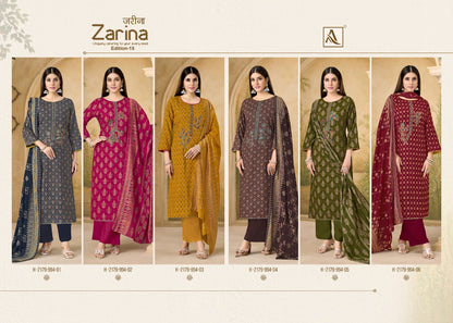 Zarina Edition 15 Alok Viscose Reyon Karachi Salwar Suits Wholesale Price