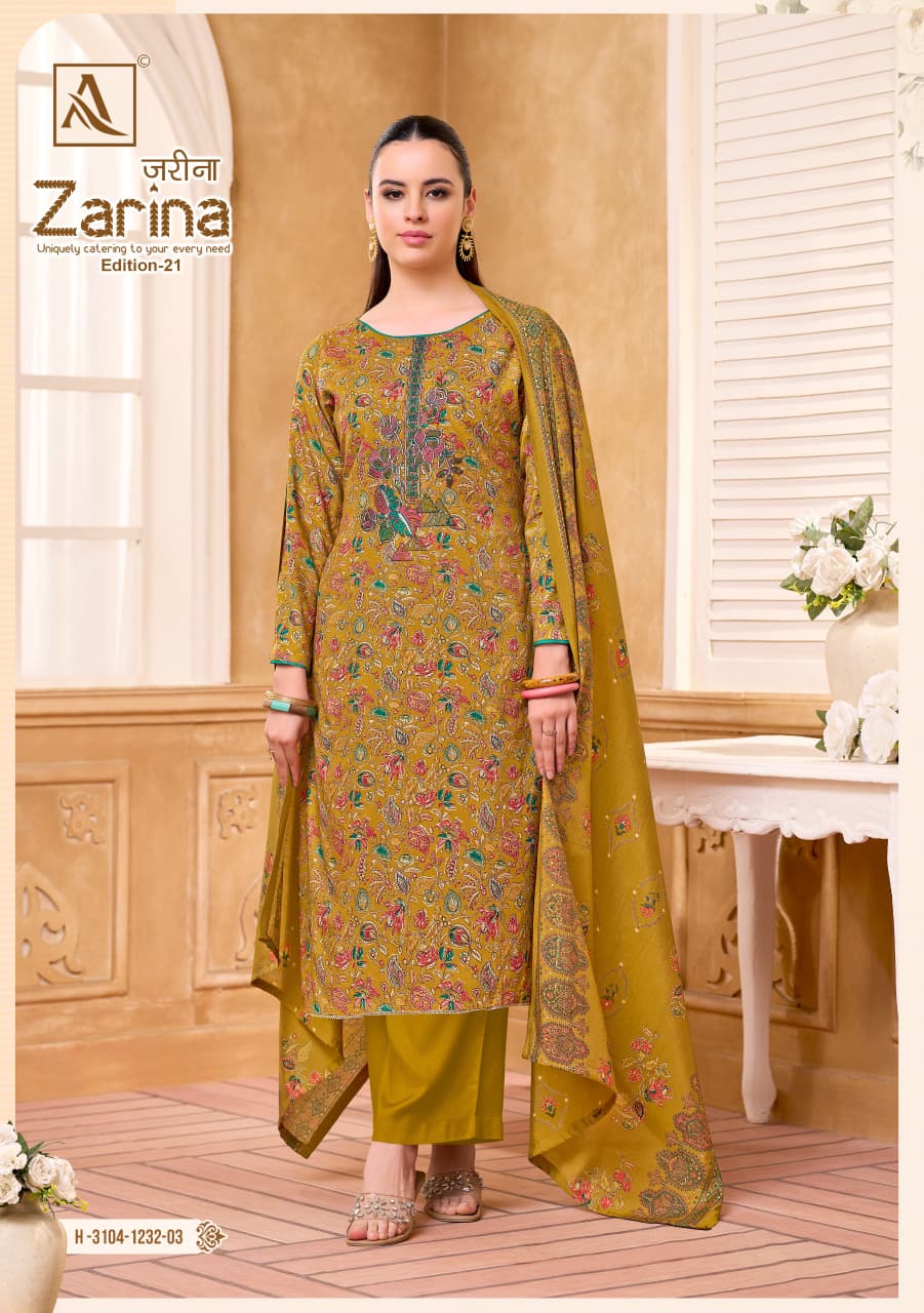 Zarina Edition 21 Alok Viscose Reyon Karachi Salwar Suits Supplier Gujarat