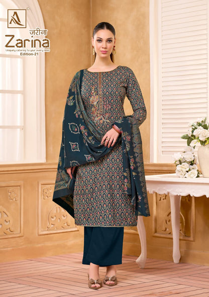 Zarina Edition 21 Alok Viscose Reyon Karachi Salwar Suits Supplier Gujarat