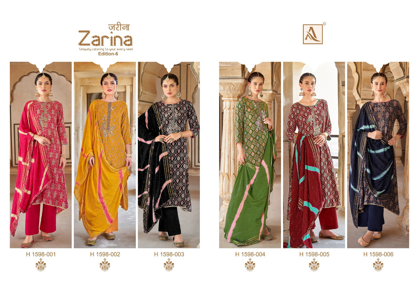 Zarina Edition 6 Alok Viscose Rayon Pant Style Suits Wholesaler India