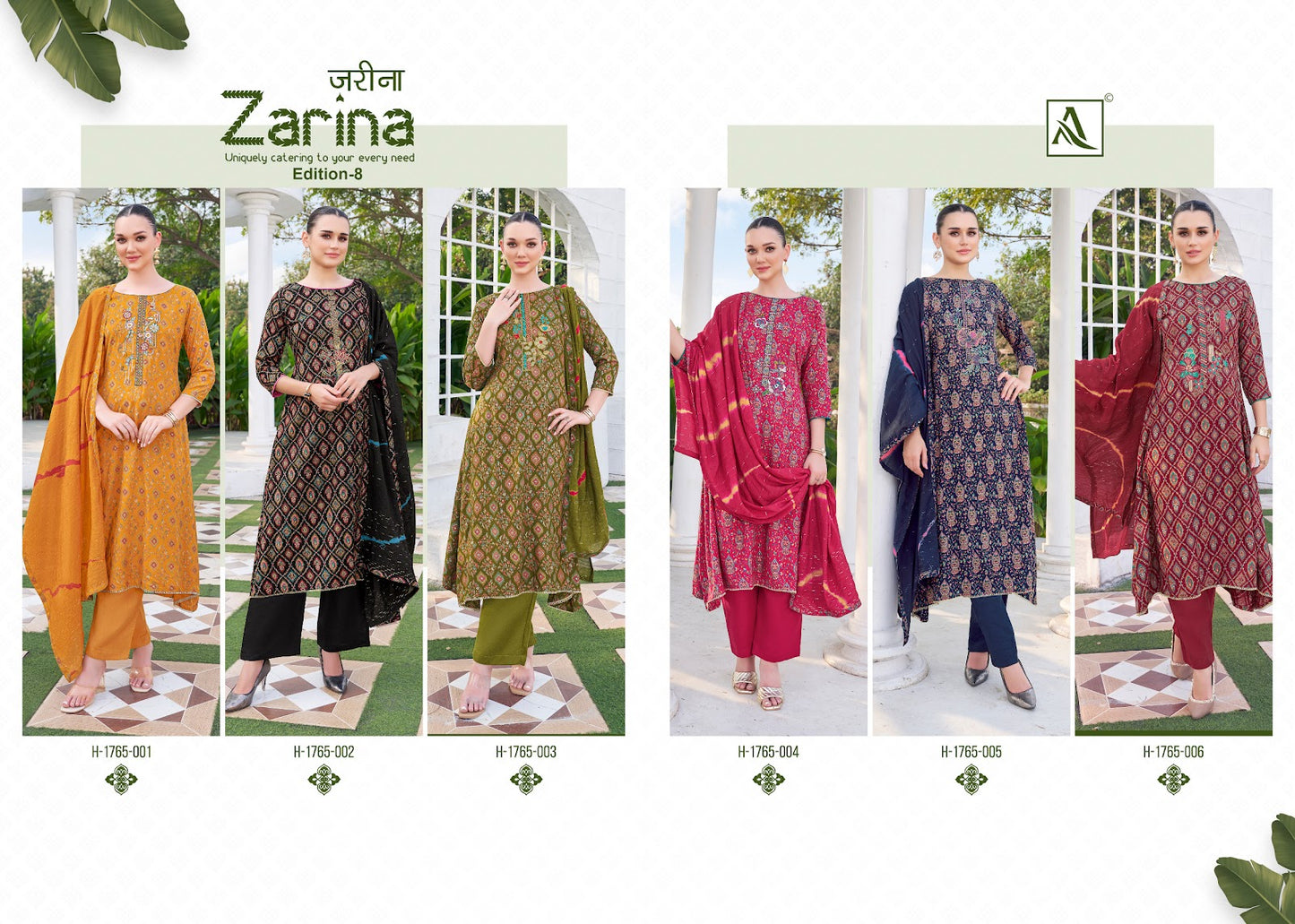 Zarina Edition 8 Alok Viscose Rayon Karachi Salwar Suits Wholesale