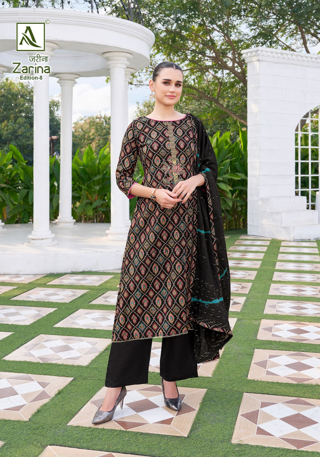 Zarina Edition 8 Alok Viscose Rayon Karachi Salwar Suits Wholesale