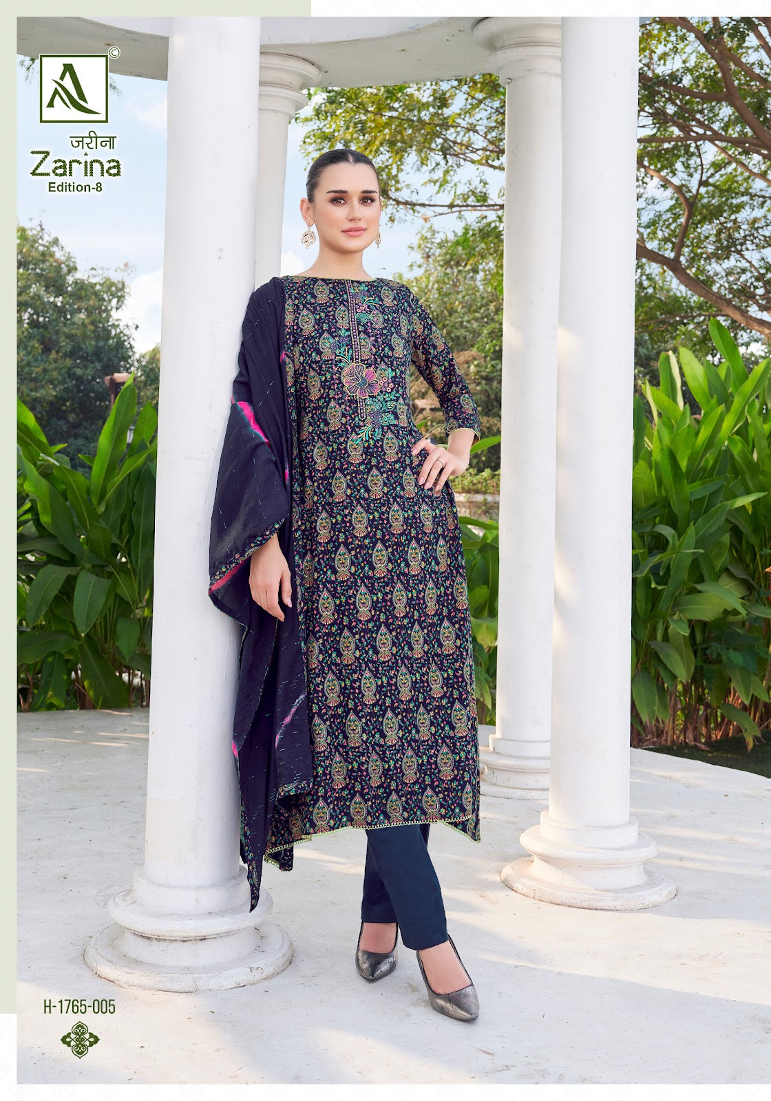 Zarina Edition 8 Alok Viscose Rayon Karachi Salwar Suits Wholesale