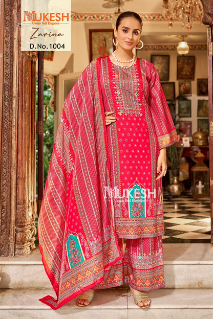 Zarina Mukesh Banwery Crape Silk Readymade Plazzo Style Suits Wholesaler India