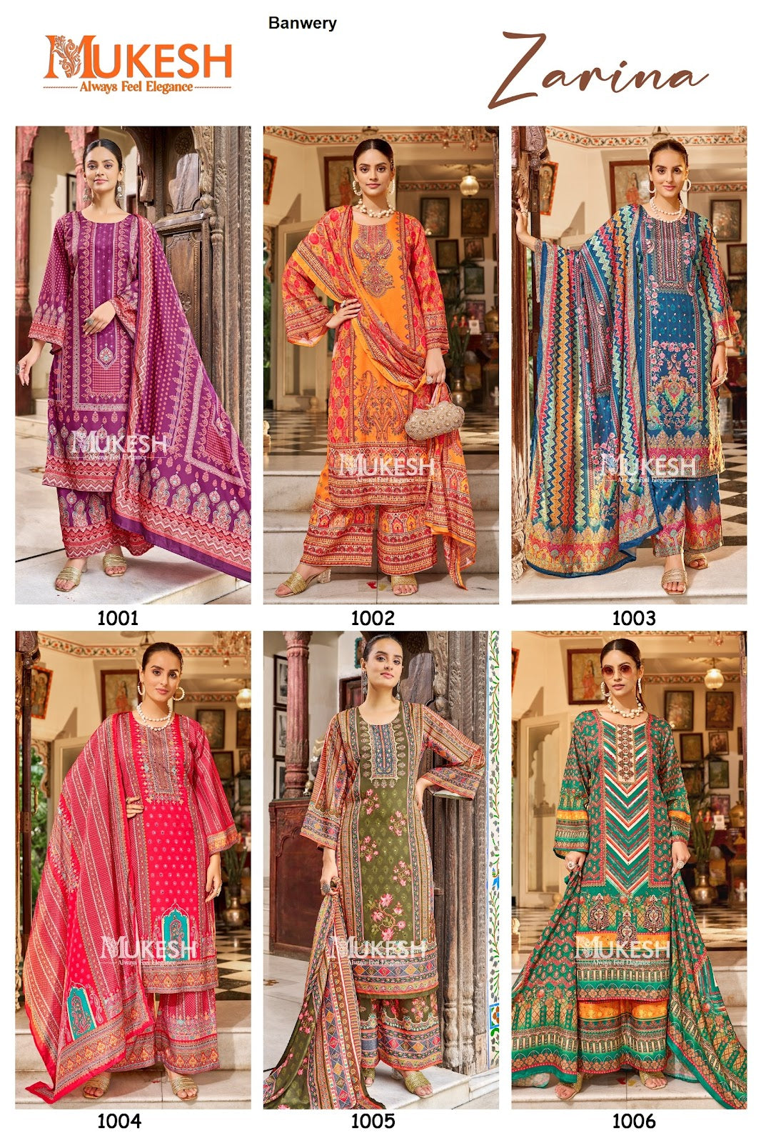 Zarina Mukesh Banwery Crape Silk Readymade Plazzo Style Suits Wholesaler India