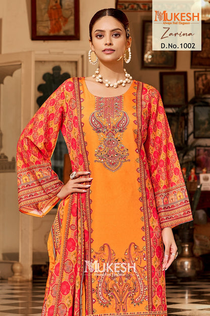 Zarina Mukesh Banwery Crape Silk Readymade Plazzo Style Suits Wholesaler India