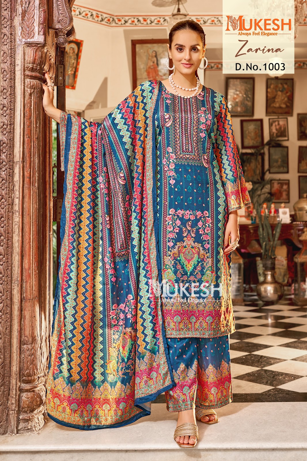 Zarina Mukesh Banwery Crape Silk Readymade Plazzo Style Suits Wholesaler India