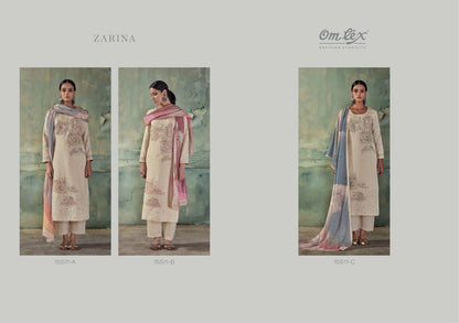 Zarina Omtex Linen Jacquard Pant Style Suits Manufacturer Ahmedabad