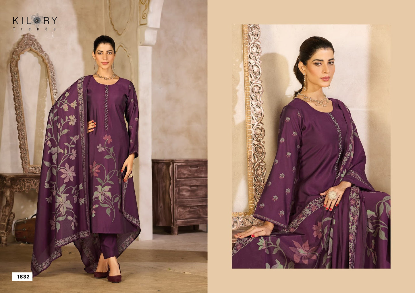 Zarina Plus Kilory Pure Muslin Pant Style Suits Manufacturer