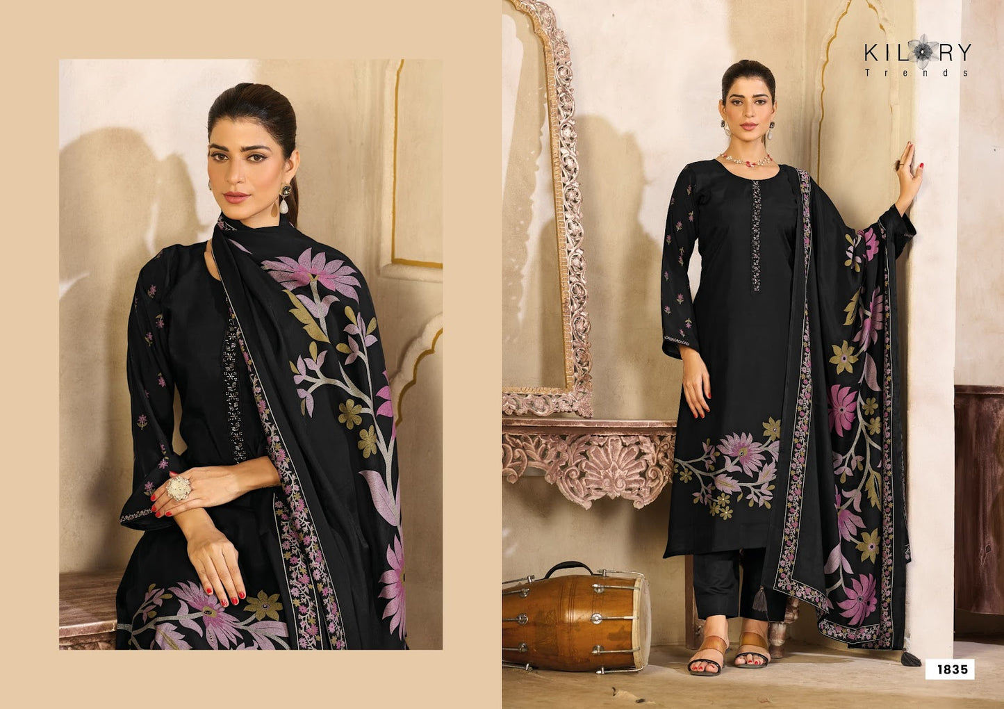 Zarina Plus Kilory Pure Muslin Pant Style Suits Manufacturer