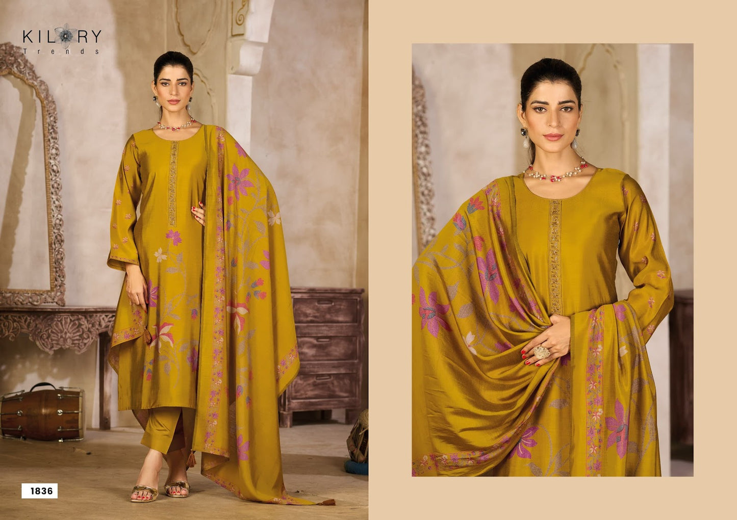 Zarina Plus Kilory Pure Muslin Pant Style Suits Manufacturer