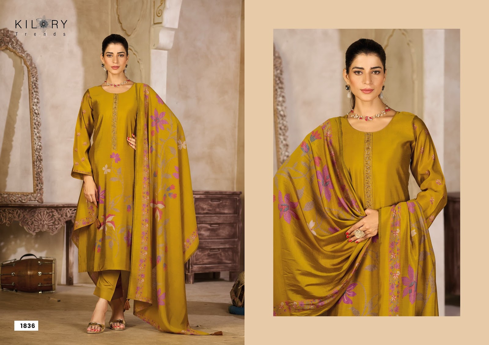 Zarina Plus Kilory Pure Muslin Pant Style Suits Manufacturer
