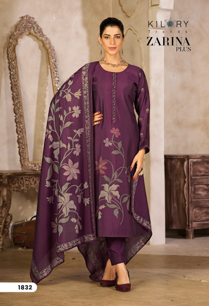 Zarina Plus Kilory Pure Muslin Pant Style Suits Manufacturer